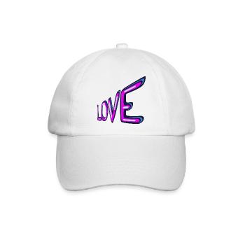 Liebe Neon-Schriftzug - Baseballkappe - Weiß/Weiß - Vorne