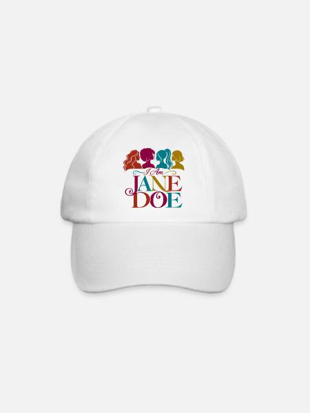 Ich bin Jane Doe Regenbogenporträt - Baseballkappe - Weiß/Weiß