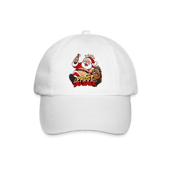 Prost Du Sack- Weihnachtsmann-Nikolaus Bier Design - Baseballkappe - Weiß/Weiß - Vorne
