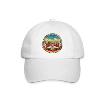 Lindau Bayern Vintage Reisedesign - Baseballkappe - Weiß/Weiß - Vorne