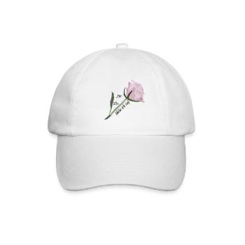 Rosen-Aquarell: zarte Blüte - Baseballkappe - Weiß/Weiß - Vorne