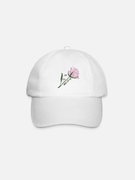 Rosen-Aquarell: zarte Blüte - Baseballkappe - Weiß/Weiß