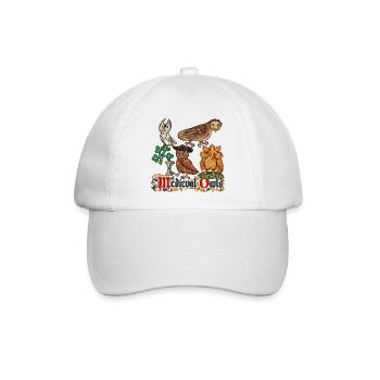 Verzierte mittelalterliche Eulen - Baseballkappe - Weiß/Weiß - Vorne