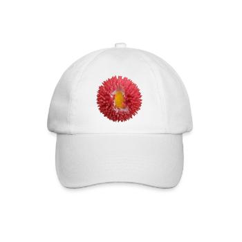Rosa Chrysant Blume - Baseballkappe - Weiß/Weiß - Vorne