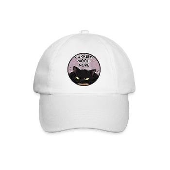 Aktuelle Stimmung: Nein, Katze - Baseballkappe - Weiß/Weiß - Vorne