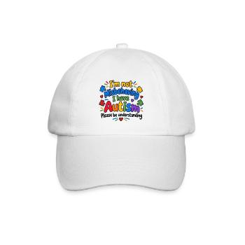 I’m Not Misbehaving Autism Pride - Baseballkappe - Weiß/Weiß - Vorne