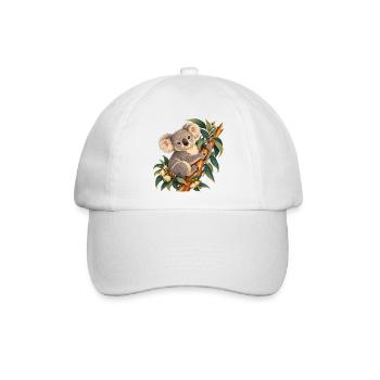 Zarter Koala zwischen Ästen und Blättern - Baseballkappe - Weiß/Weiß - Vorne