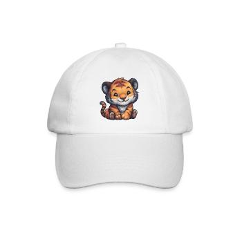 Tiger Jungtier Illustration - Baseballkappe - Weiß/Weiß - Vorne