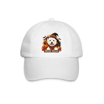 West Highland Terrier mit Halloween-Hut - Baseballkappe - Weiß/Weiß - Vorne