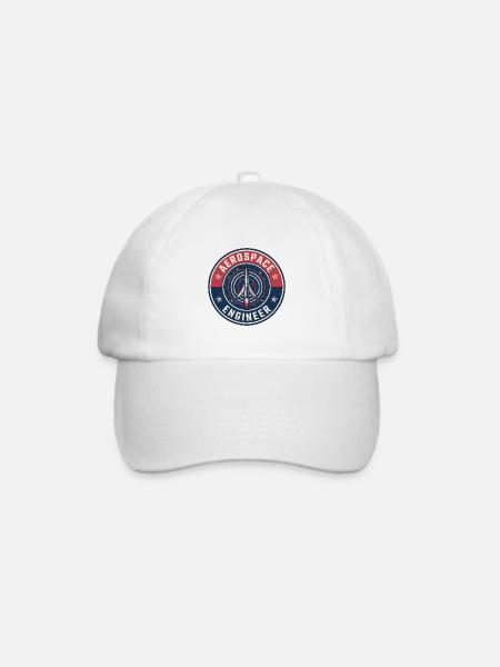 Vintage Aerospace Engineer Raketen-Orbitabzeichen oben - Baseballkappe - Weiß/Weiß