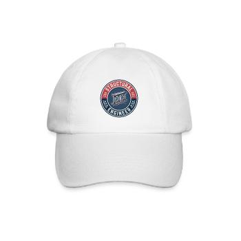 Vintage Structural Engineer I-Beam Fachwerk-Abzeichen - Baseballkappe - Weiß/Weiß - Vorne