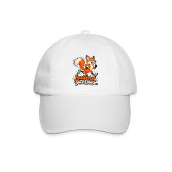 Joggingfuchs: Laufend gute Laune - Baseballkappe - Weiß/Weiß - Vorne