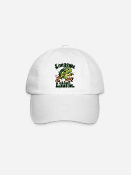 Langsam laufen – Schildkröte | Joggen gemütlich - Baseballkappe - Weiß/Weiß