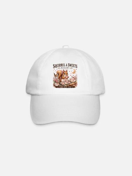 Squirrel Sweets Bakery: Mit Liebe gebacken - Baseballkappe - Weiß/Weiß