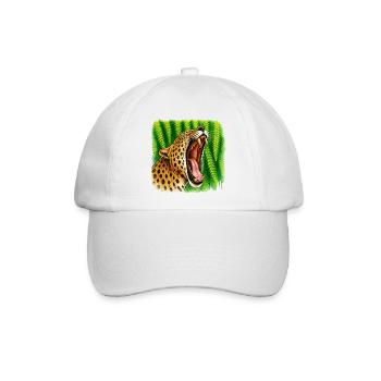 Leopard im Dschungel im Farbenspiel - Baseballkappe - Weiß/Weiß - Vorne