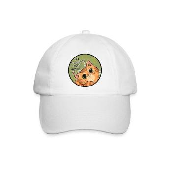 Keine Gedanken, nur Vibes Katzenrunde. - Baseballkappe - Weiß/Weiß - Vorne