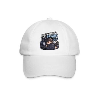 Nicht Schlafen 99% AFK Gamer - Baseballkappe - Weiß/Weiß - Vorne
