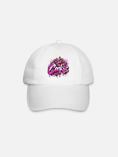 COOKIE – Queen of Street Art! 👑💖 - Baseballkappe - Weiß/Weiß