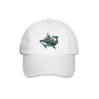 SteampunkWale Unterwasserkosmos - Baseballkappe - Weiß/Weiß - Vorne