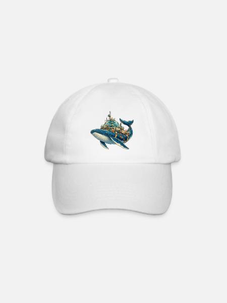 SteampunkWale Unterwasserkosmos - Baseballkappe - Weiß/Weiß