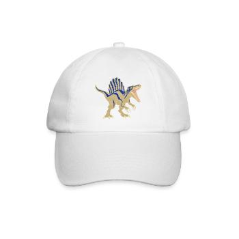 Spinosaurus Blaugestreift Vintage - Baseballkappe - Weiß/Weiß - Vorne