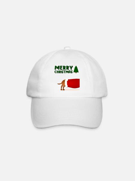 Froher Weihnachtshund - Baseballkappe - Weiß/Weiß