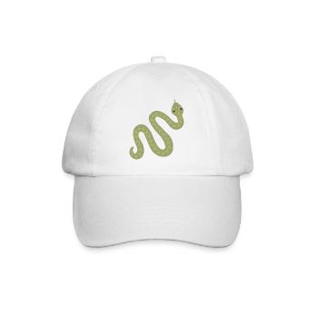 Pastell-Oliven-Schlangen-Anhänger - Baseballkappe - Weiß/Weiß - Vorne