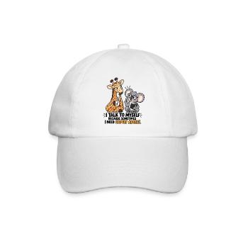 Ich rede mit mir selbst, weil ich fachkundigen Rat brauche - Baseballkappe - Weiß/Weiß - Vorne