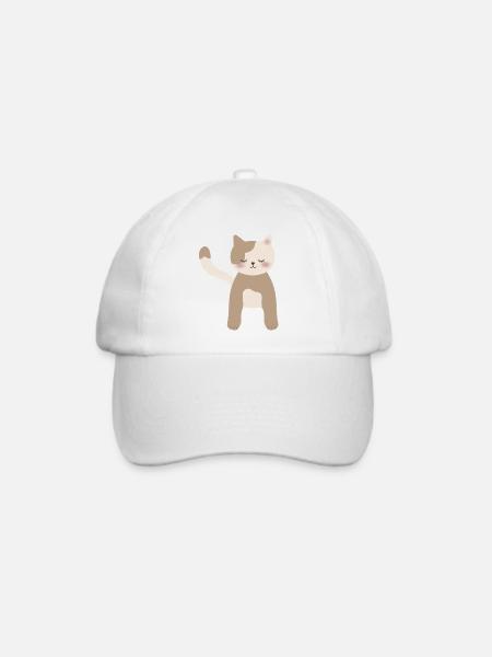 Gemütliche Calico-Traumkatze - Baseballkappe - Weiß/Weiß