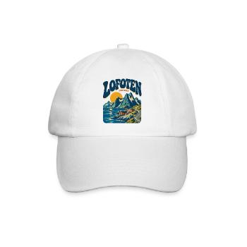 Lofoten Norway Retro Travel - Baseballkappe - Weiß/Weiß - Vorne