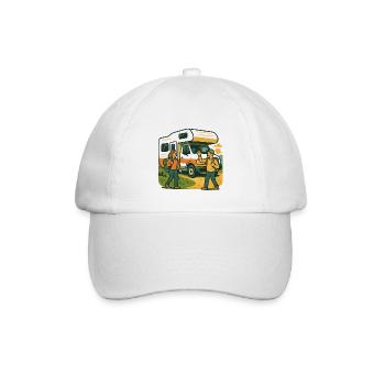 Geschenk für die erste Wohnmobilreise - Baseballkappe - Weiß/Weiß - Vorne