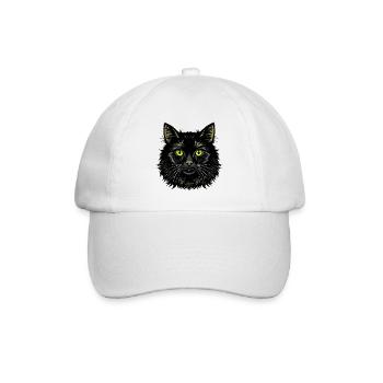 Flauschiges Katzengesicht - Baseballkappe - Weiß/Weiß - Vorne