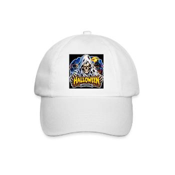 SkullCostume – Halloween Edition: Der Geist - Baseballkappe - Weiß/Weiß - Vorne