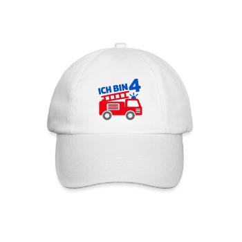 Ich bin 4 Feuerwehr - Baseballkappe - Weiß/Weiß - Vorne