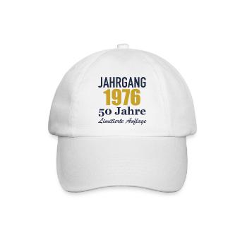 Jahrgang 1976 – 50 Jahre Limitierte Auflage - Baseballkappe - Weiß/Weiß - Vorne