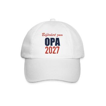Befördert zum Opa 2027 - Baseballkappe - Weiß/Weiß - Vorne