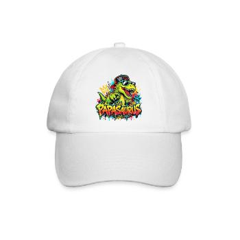  Papasaurus Dinosaurier T-rex Graffiti Street Art - Baseballkappe - Weiß/Weiß - Vorne