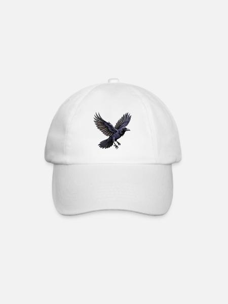 Fliegender Amerikanischer Krähenvogel - Baseballkappe - Weiß/Weiß