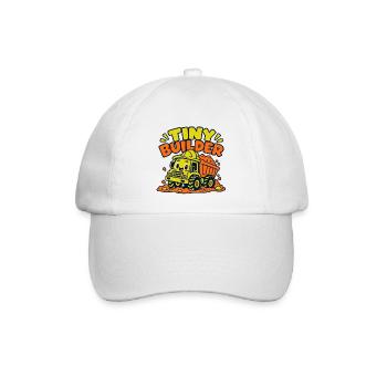 Tiny Builder – Lustiger Baustellen LKW für Kinder - Baseballkappe - Weiß/Weiß - Vorne