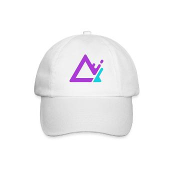 Geometrischer Berg-Logo in Lila Cyan - Baseballkappe - Weiß/Weiß - Vorne