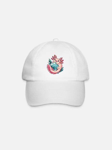 Axolotl-Blasengarten - Baseballkappe - Weiß/Weiß