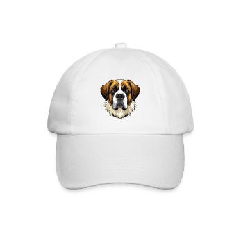 Bernhardiner Hundekopf - Baseballkappe - Weiß/Weiß - Vorne