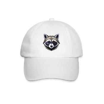 Waschbärkopf - Baseballkappe - Weiß/Weiß - Vorne