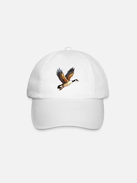 Fliegende Kanadische Gans - Baseballkappe - Weiß/Weiß