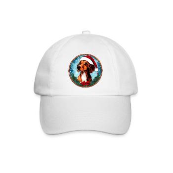 Dackel Weihnachten - Baseballkappe - Weiß/Weiß - Vorne