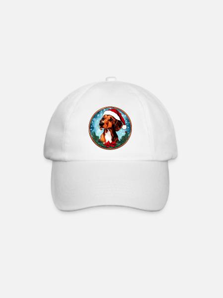 Dackel Weihnachten - Baseballkappe - Weiß/Weiß