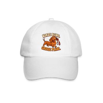 Dackel - Kurze Beine, große Pläne - Baseballkappe - Weiß/Weiß - Vorne