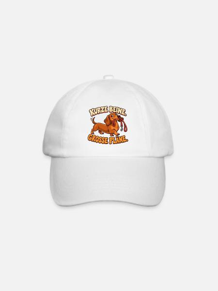 Dackel – Kurze Beine, große Pläne Hunde Geschenk - Baseballkappe - Weiß/Weiß
