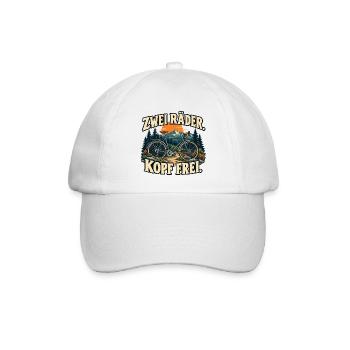 Zwei Räder, Kopf frei - Fahrrad und Natur - Baseballkappe - Weiß/Weiß - Vorne