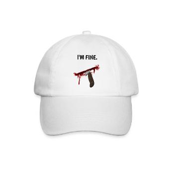 I'm fine - Messer mit Blutspritzern - Baseballkappe - Weiß/Weiß - Vorne